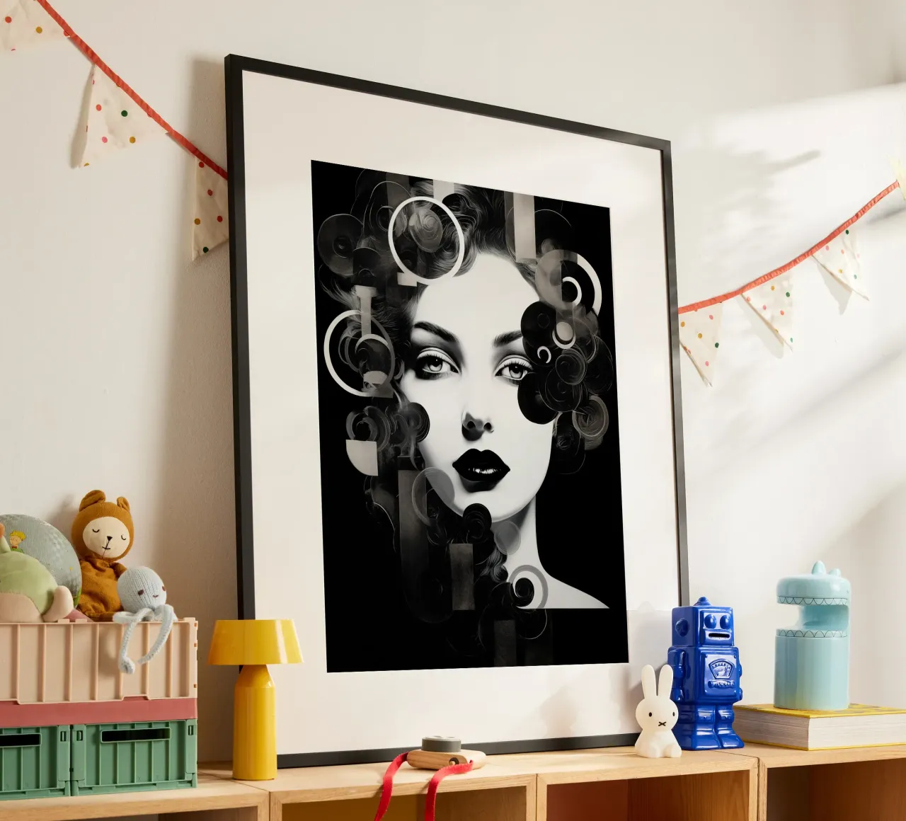 Volto astratto in bianco e nero carta hahnemühle da Imagine