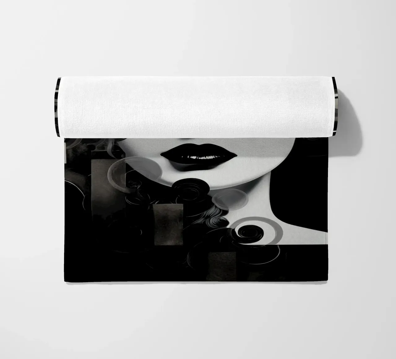 Volto astratto in bianco e nero telo mare da Imagine
