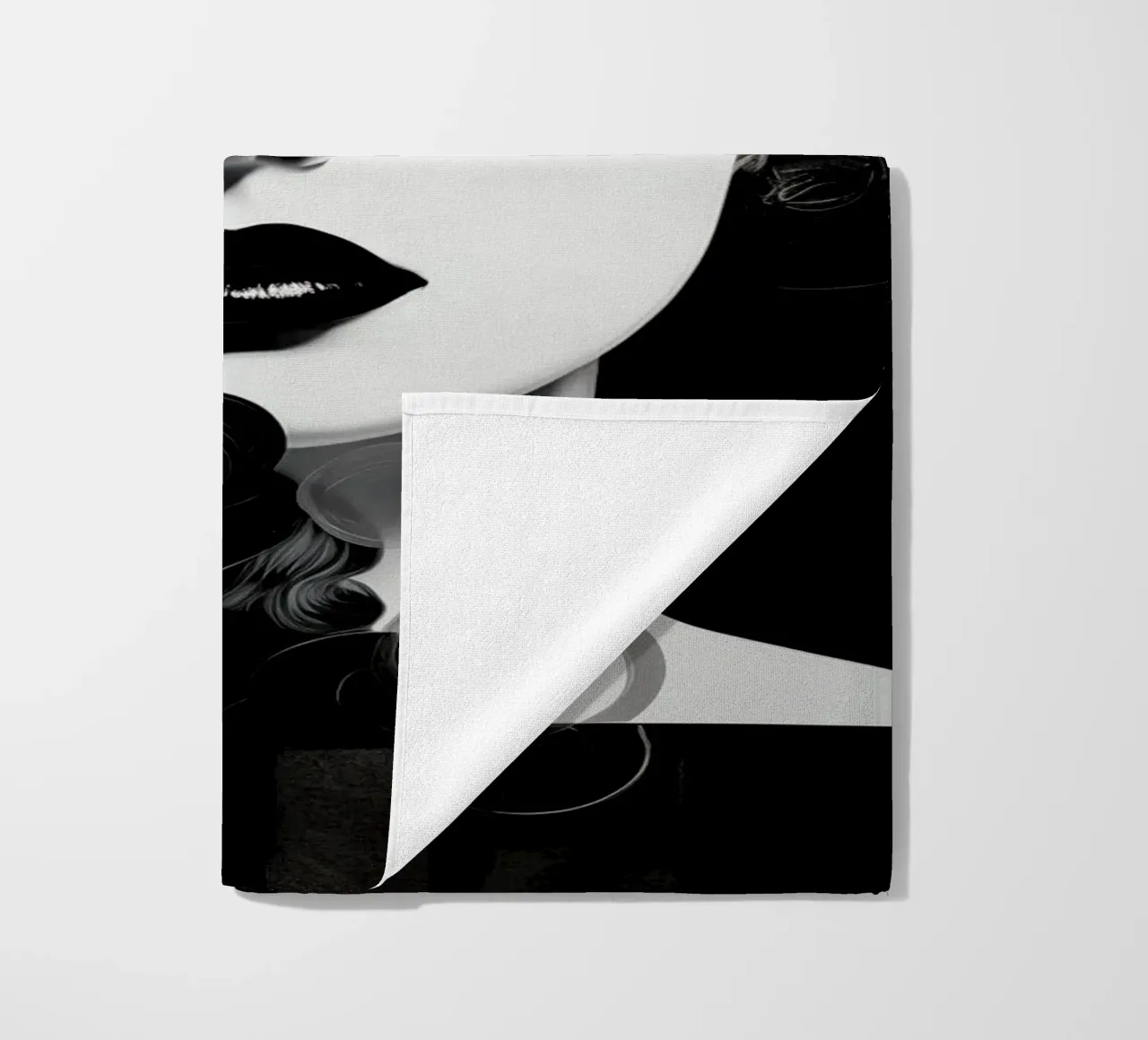 Volto astratto in bianco e nero telo mare da Imagine