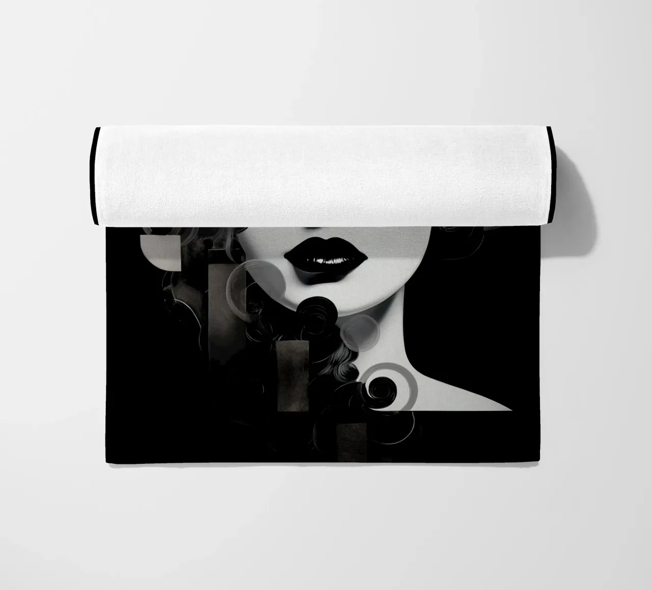 Volto astratto in bianco e nero telo mare da Imagine