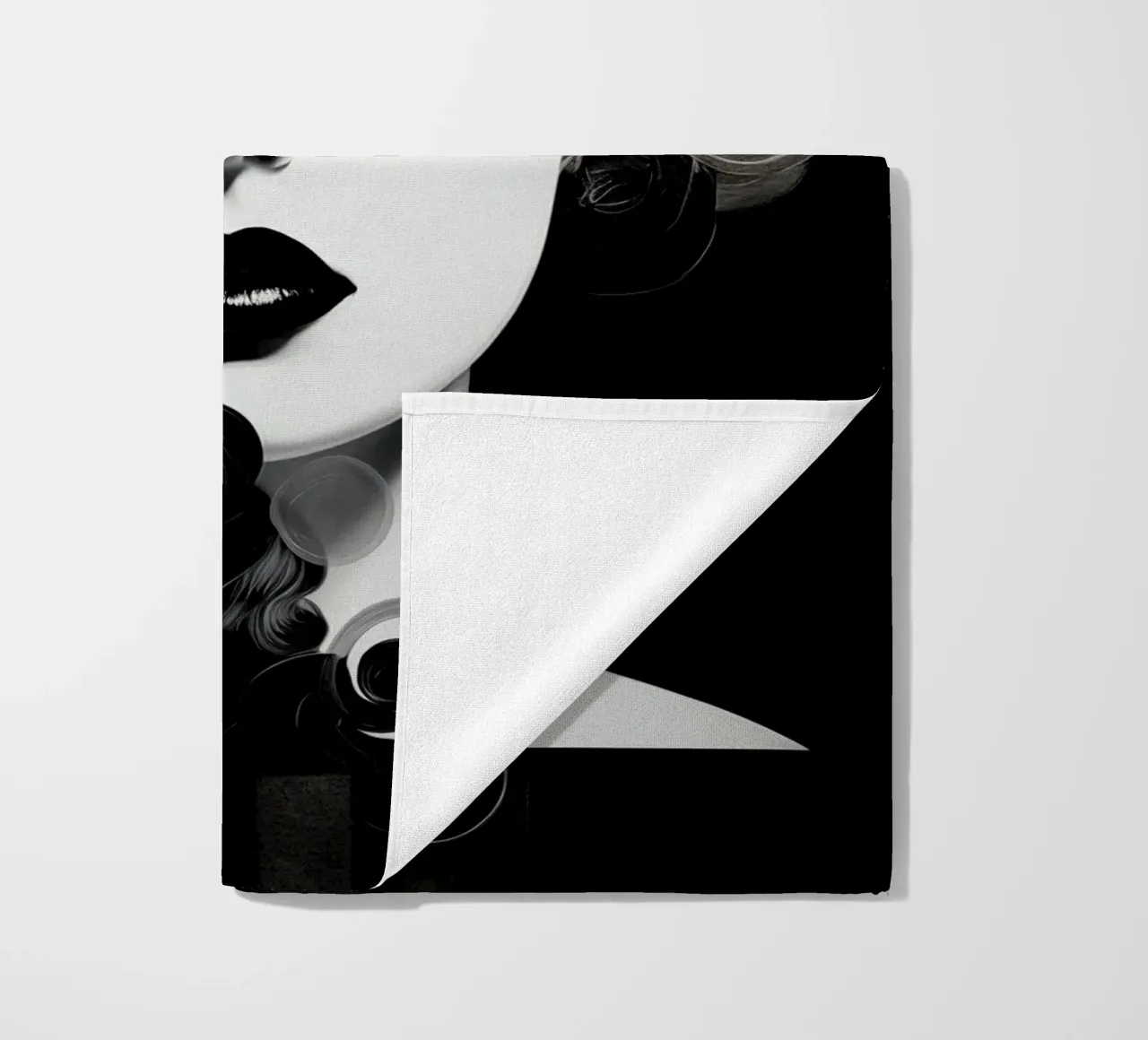 Volto astratto in bianco e nero telo mare da Imagine