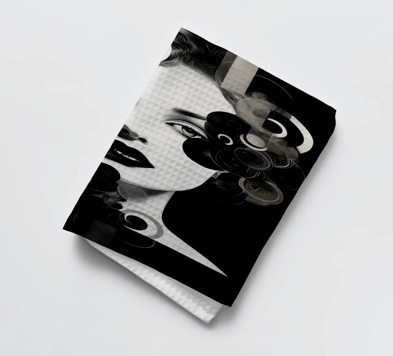 Volto astratto in bianco e nero canovaccio da cucina da Imagine