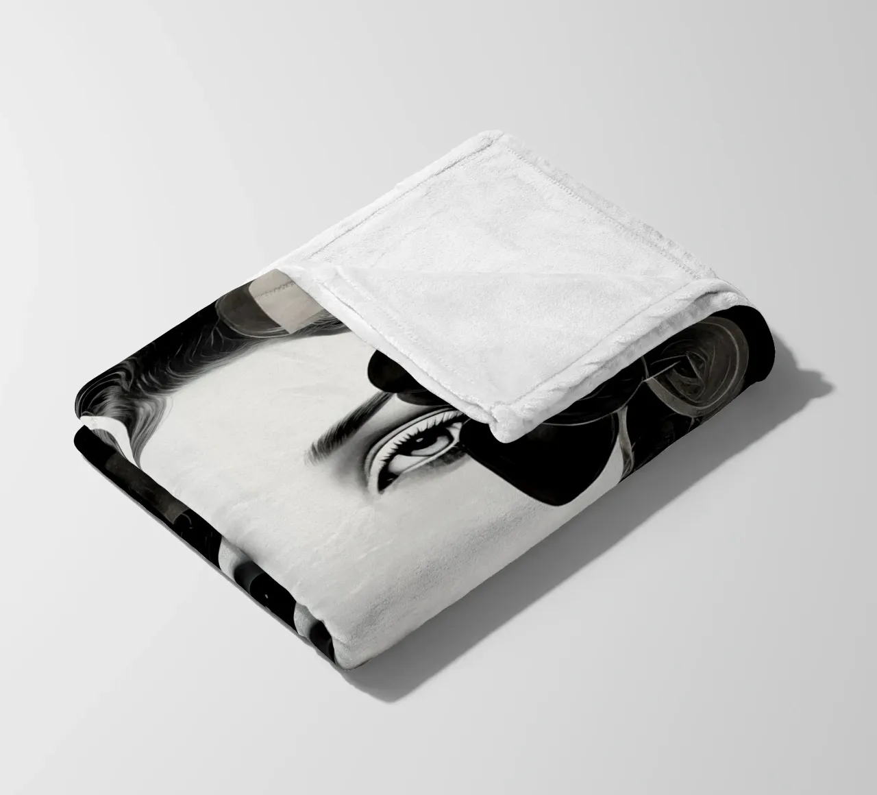 Volto astratto in bianco e nero coperta in pile da Imagine