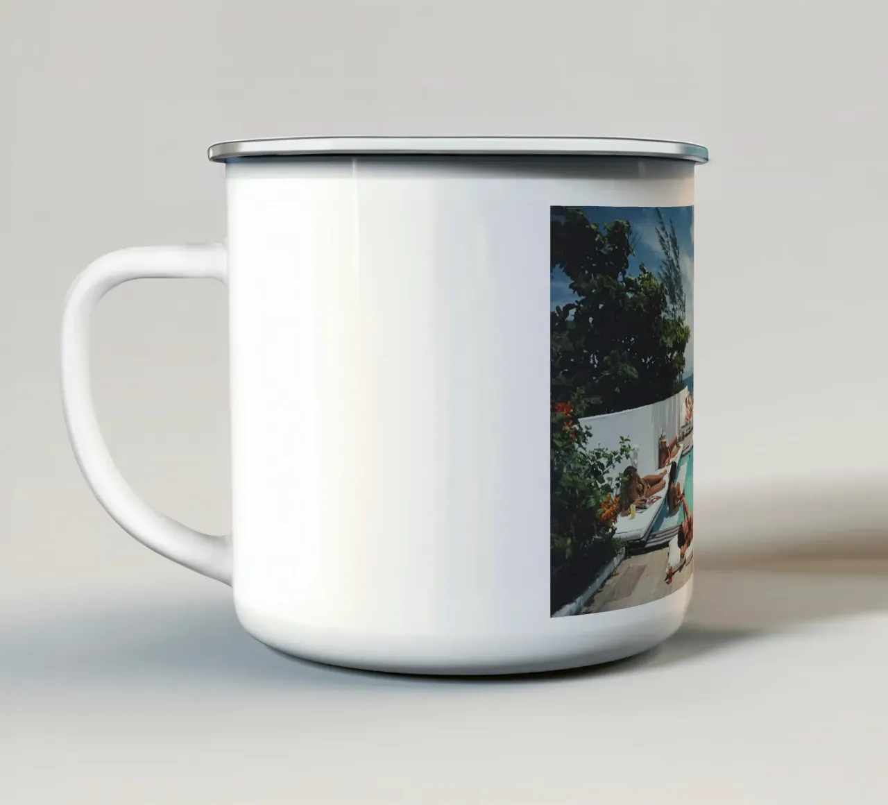 Donna che dorme - Slim Aarons tazza in smalto da Chrisvintage