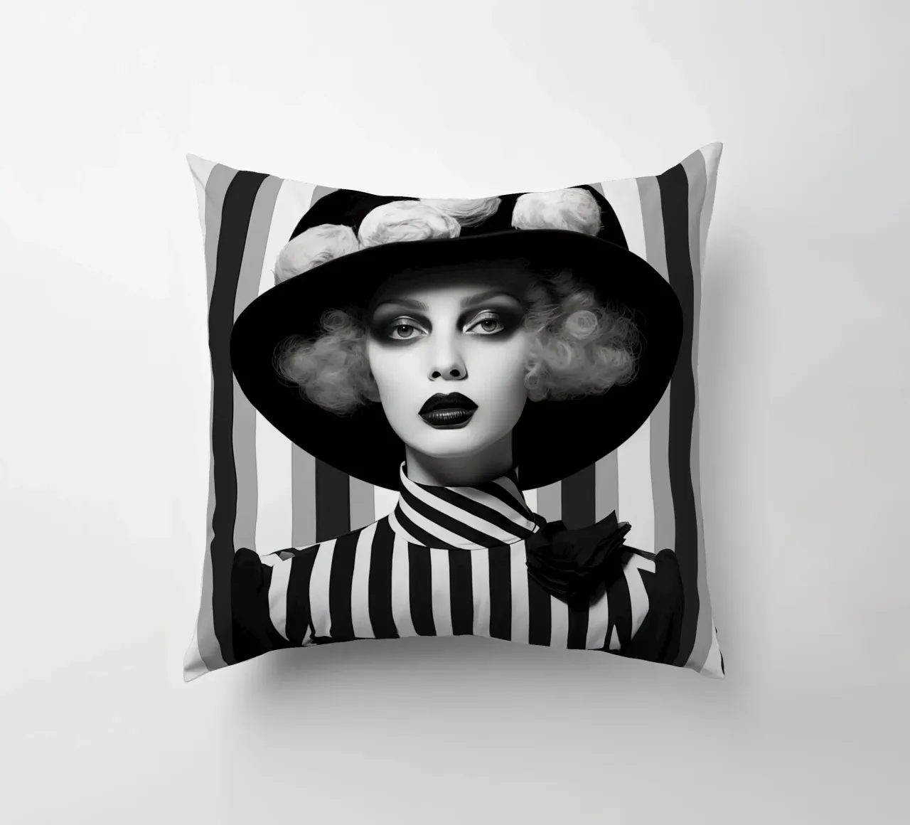 Donna con grande cappello cuscino da Imagine