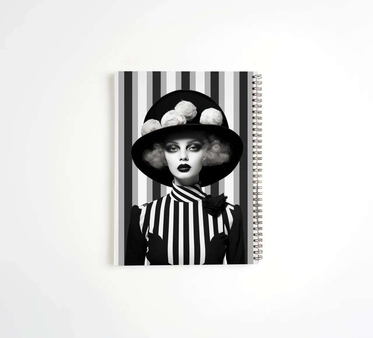Woman with big hat spiral notebook by Imagine