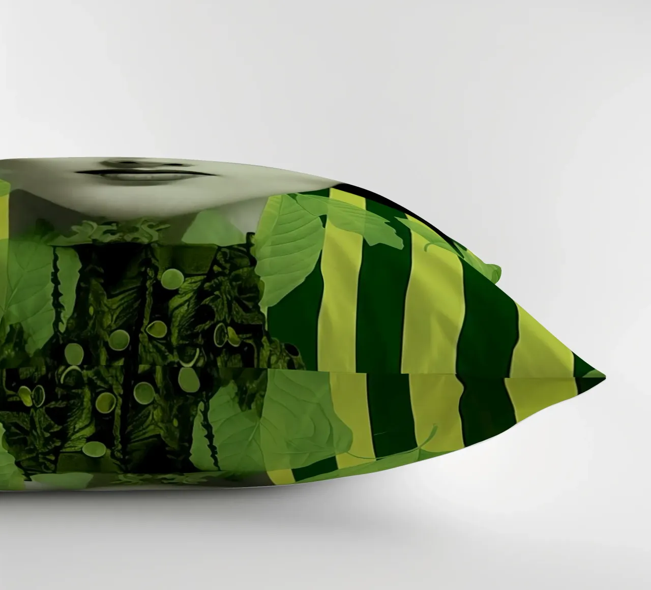 Face green decorative cushion by Imagine