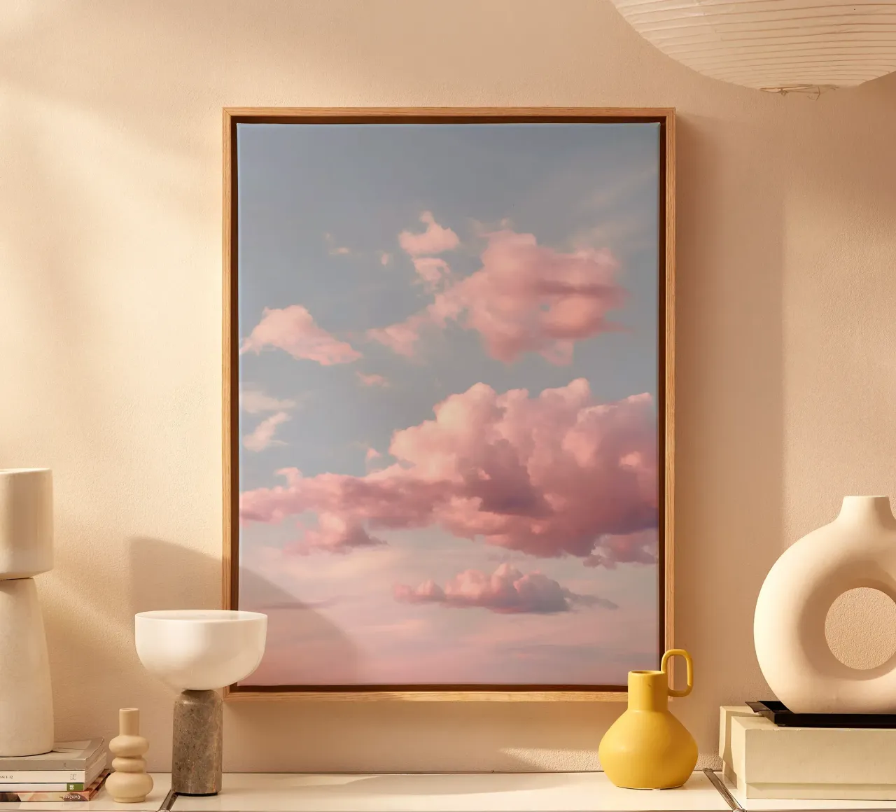 Nuvole di cotone serene tela con Cornice a cassetta da Moon  Bloom