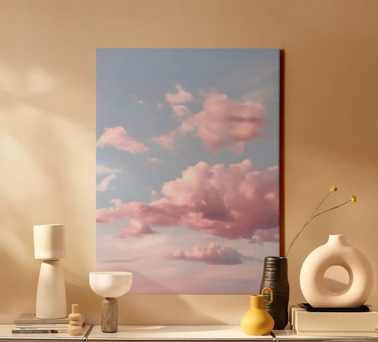 Nuvole di cotone serene tela da Moon Bloom