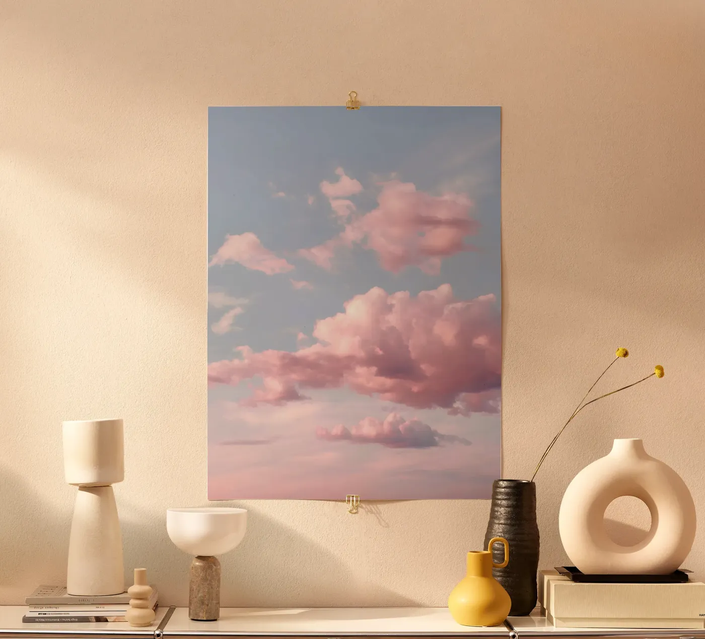 Serene Cotton Clouds Poster von Moon Bloom