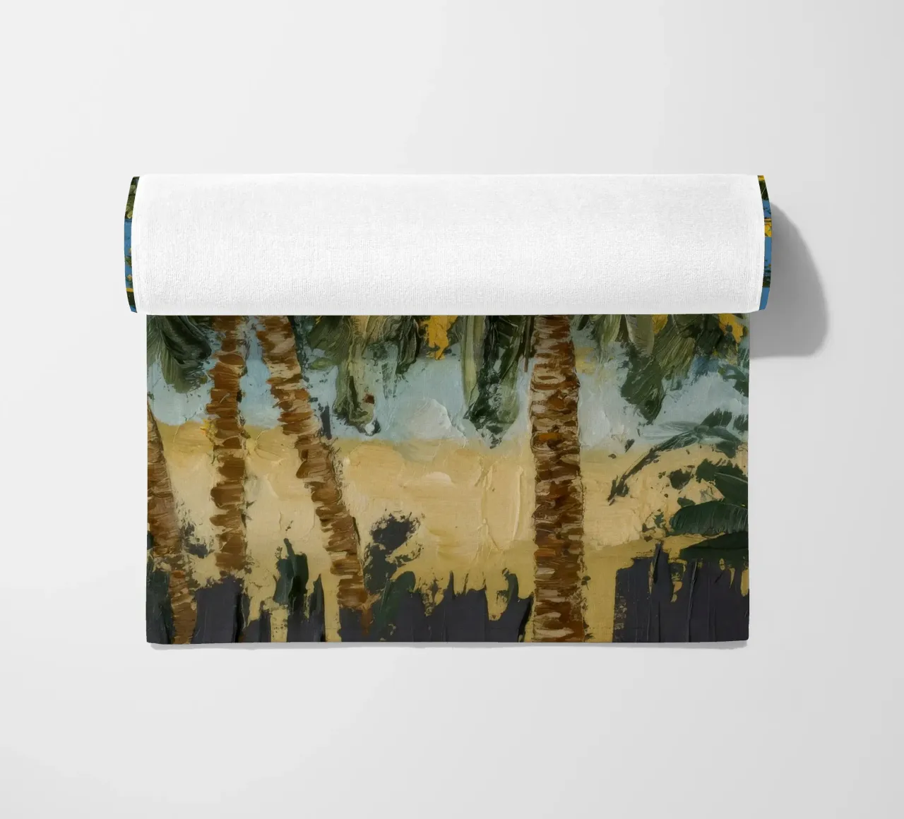 Yellow Palm Rhythm beach towel by Obisidian Brush