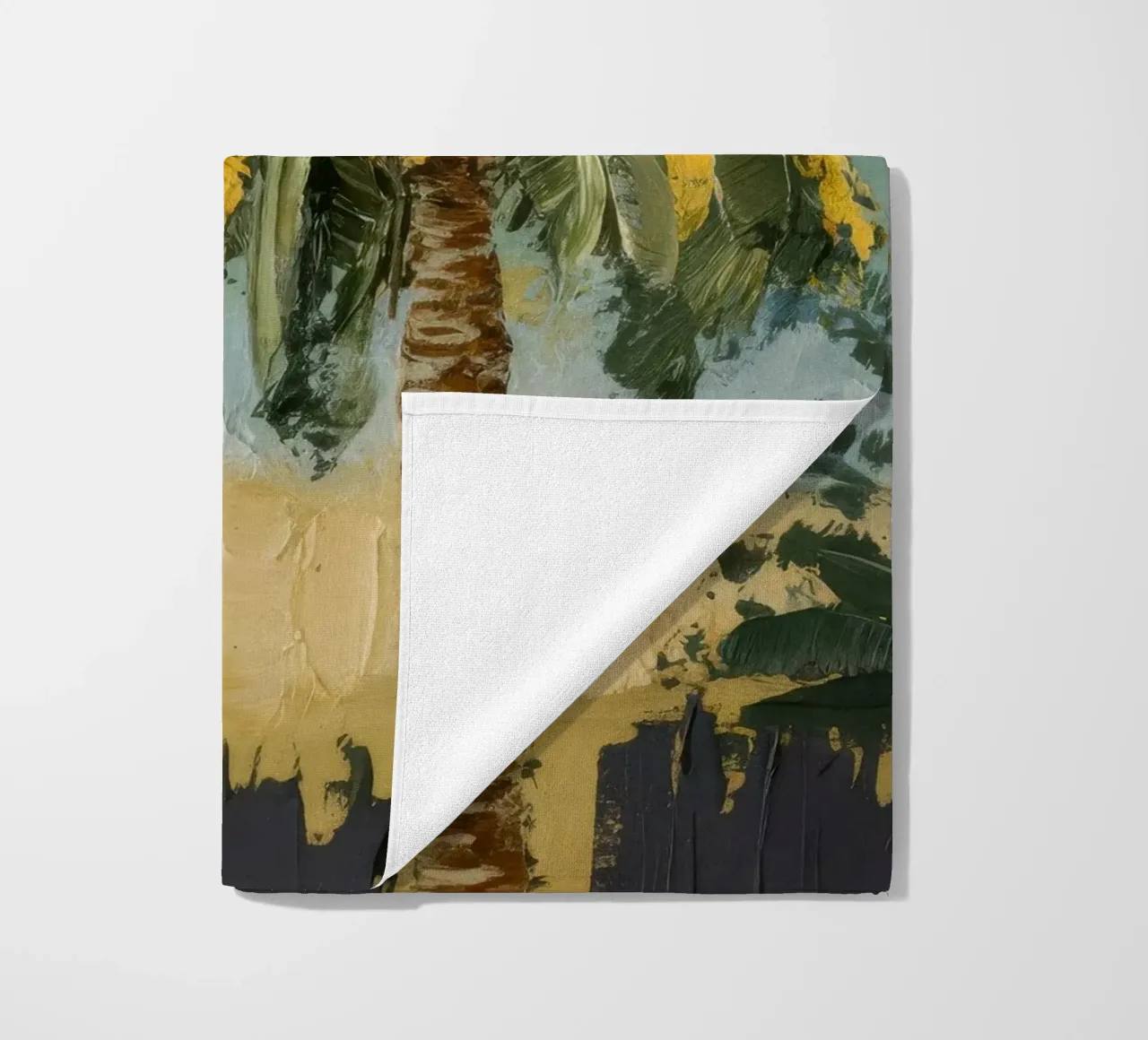 Yellow Palm Rhythm beach towel by Obisidian Brush
