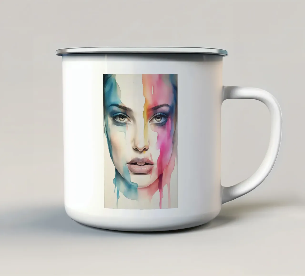 Volto femminile tazza in smalto da Imagine