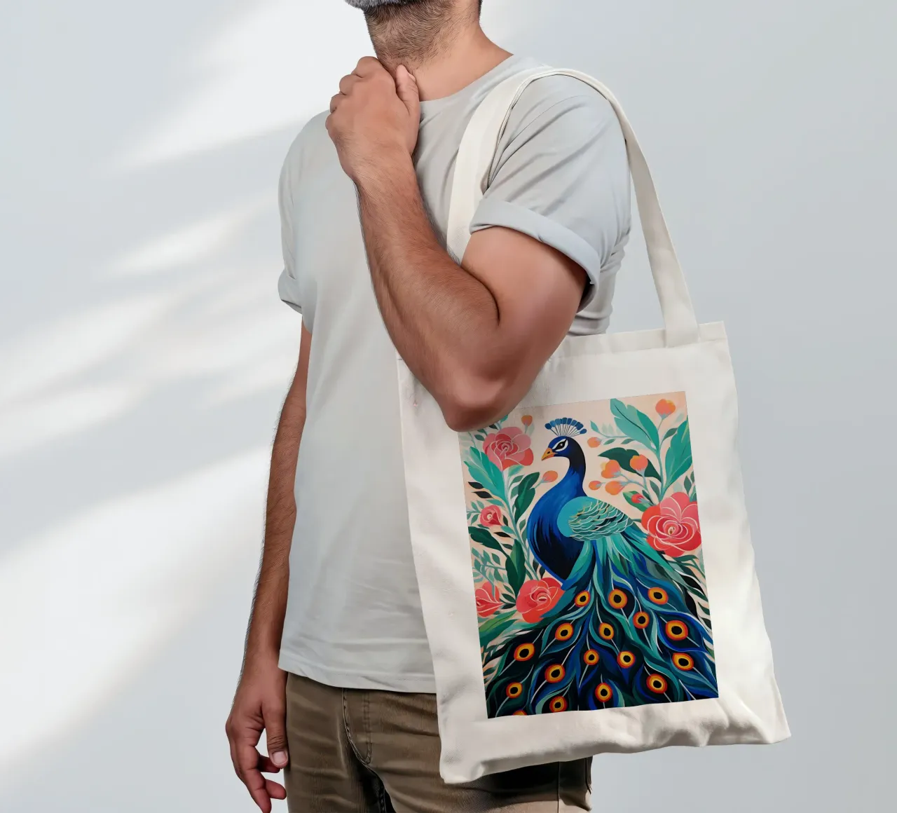 Pavone borsa in juta da Imagine