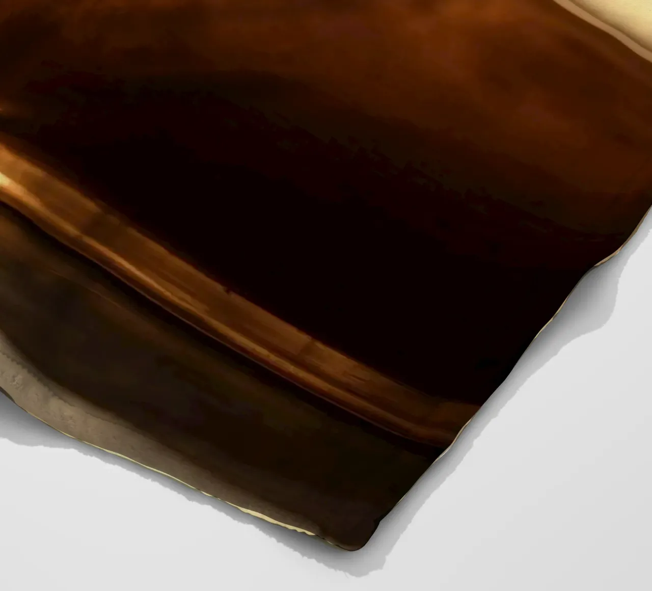 La ciotola dorata emette vapore in un sereno ambiente interno coperta in pile da DesignDoodle