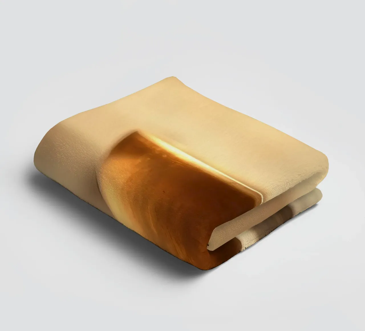 Golden bowl emits steam in a serene indoor setting towel by DesignDoodle