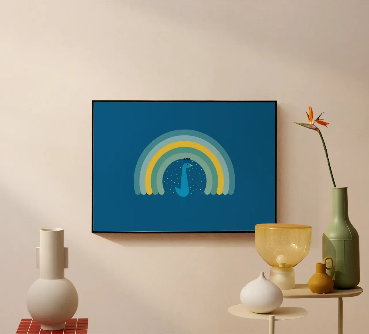 Pavone arcobaleno plexiglass da Carolin Vonhoff
