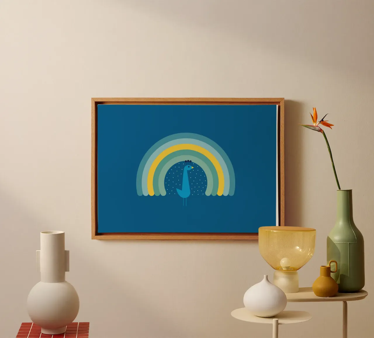 Regenbogen Pfau Leinwand von Carolin Vonhoff