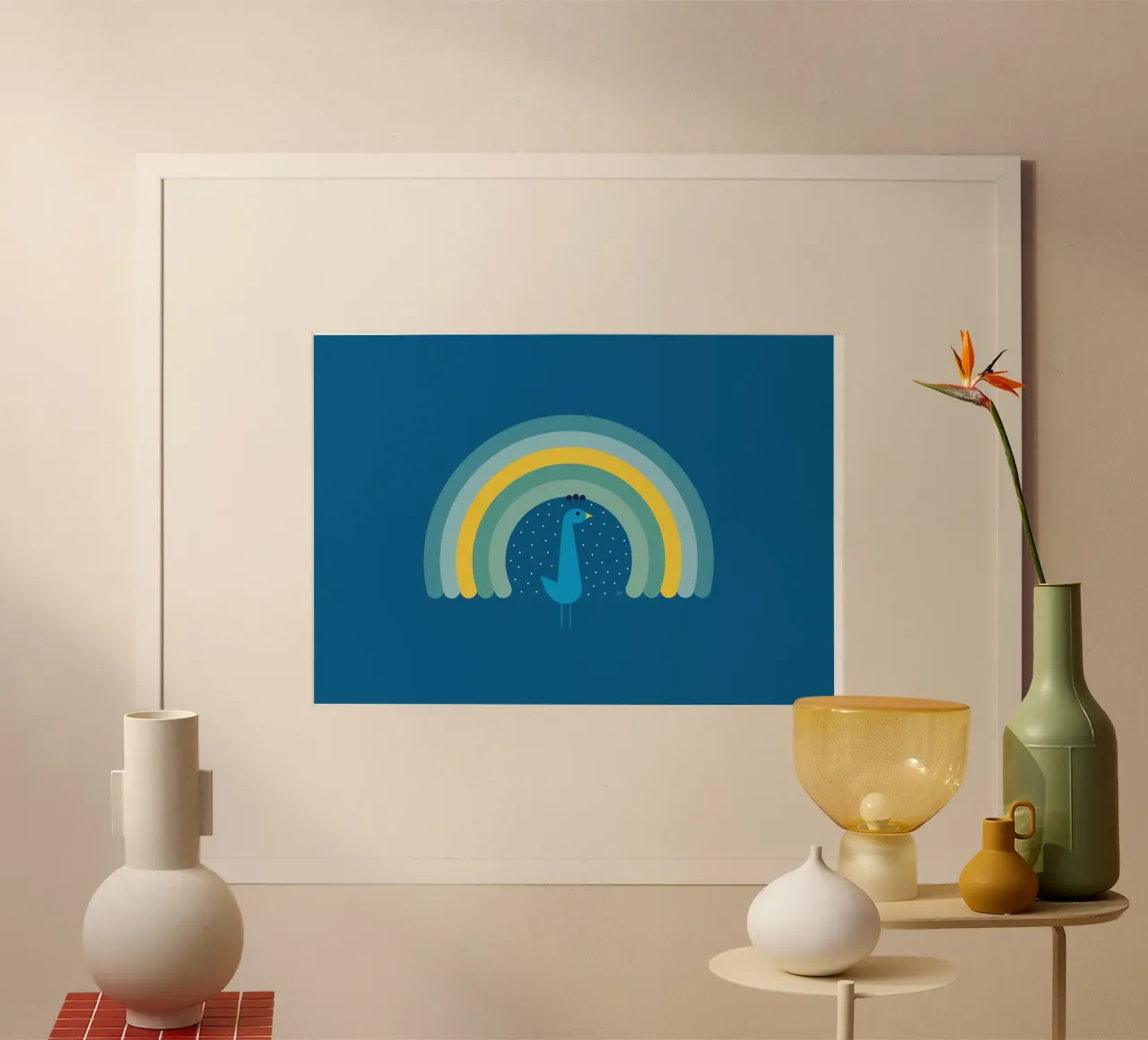 Pavone arcobaleno carta hahnemühle da Carolin Vonhoff