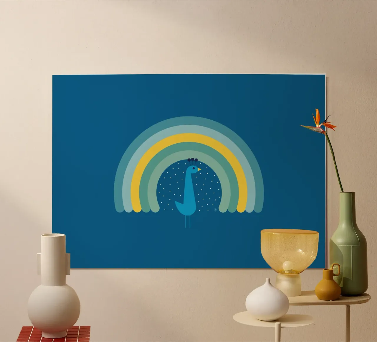 Pavone arcobaleno carta hahnemühle da Carolin Vonhoff