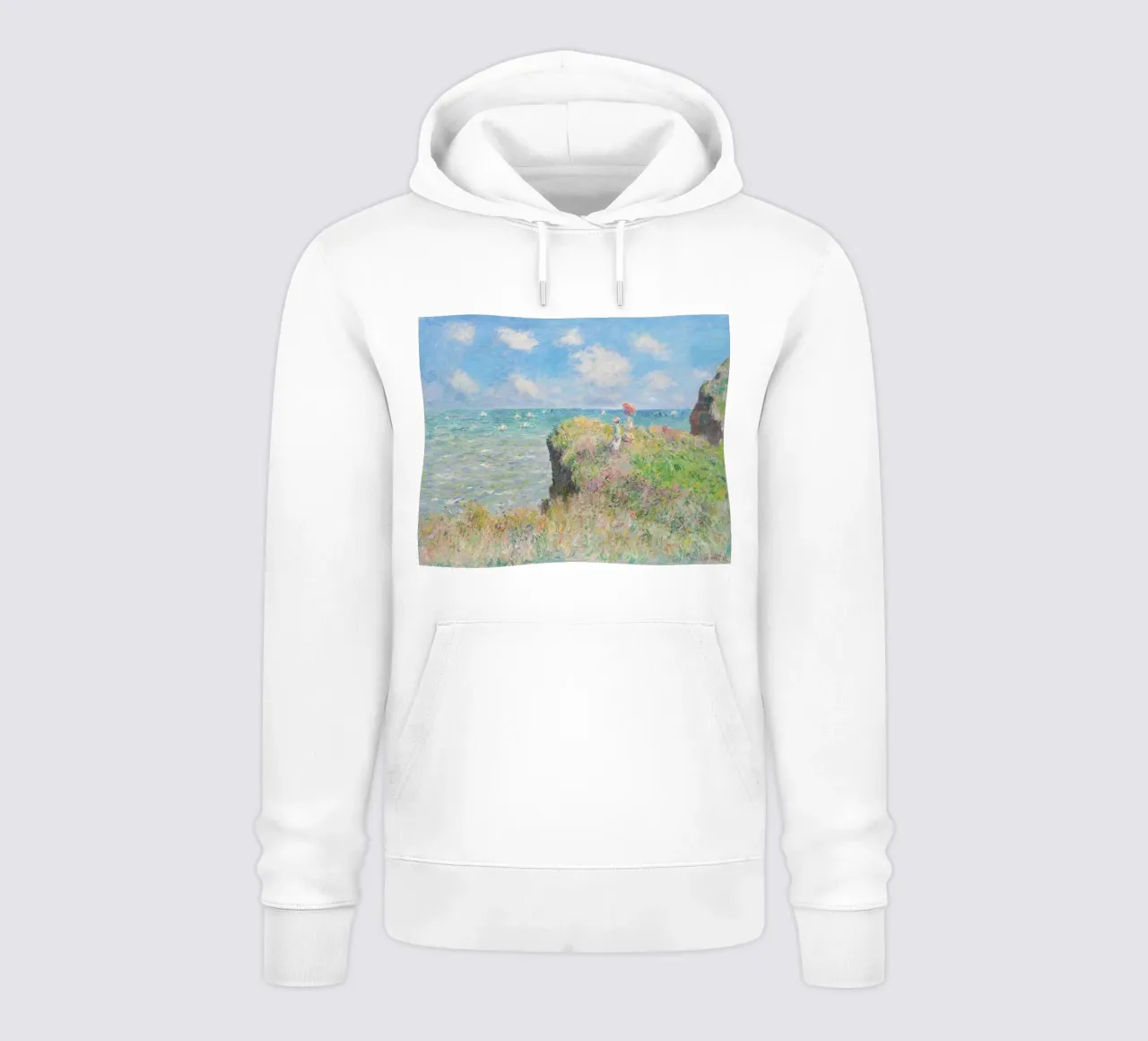 Passeggiata sulla scogliera a Pourville (1882) di Claude Monet. felpa con cappuccio da Monet Art Prints