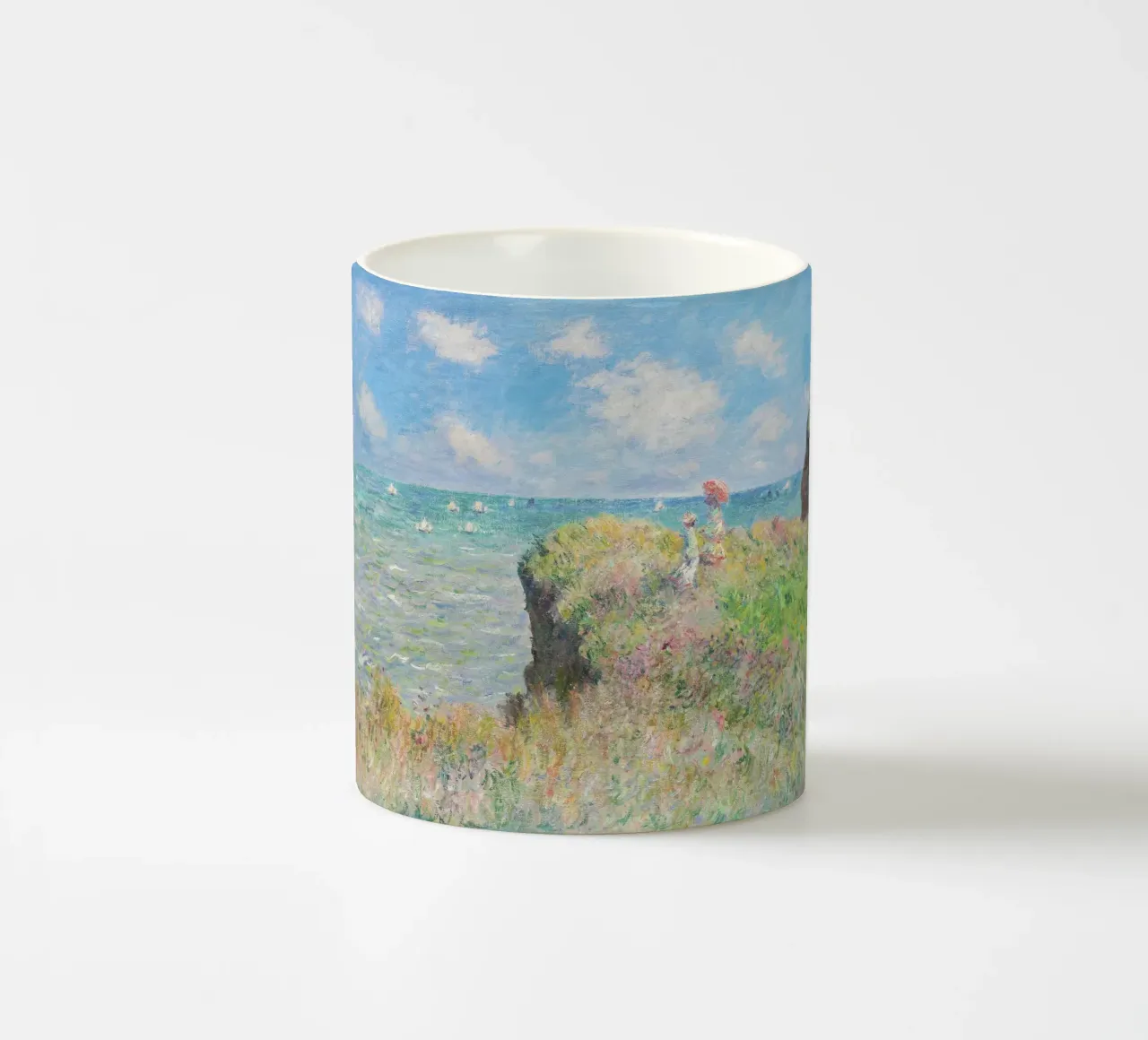Cliff Walk at Pourville (1882) by Claude Monet. ceramic mug by Monet Art Prints