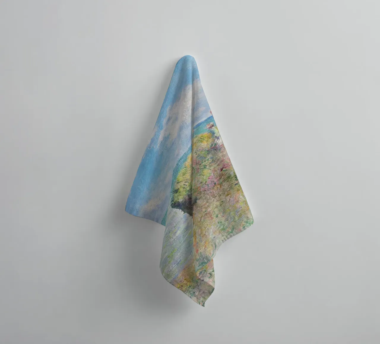 Cliff Walk at Pourville (1882) by Claude Monet. towel by Monet Art Prints