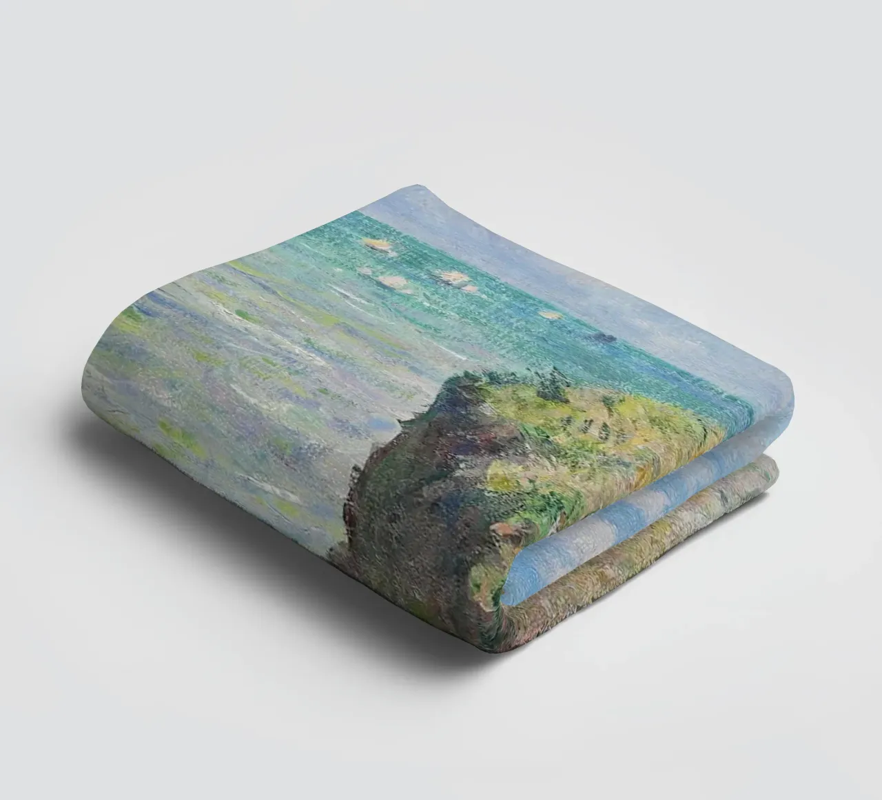 Cliff Walk at Pourville (1882) by Claude Monet. towel by Monet Art Prints