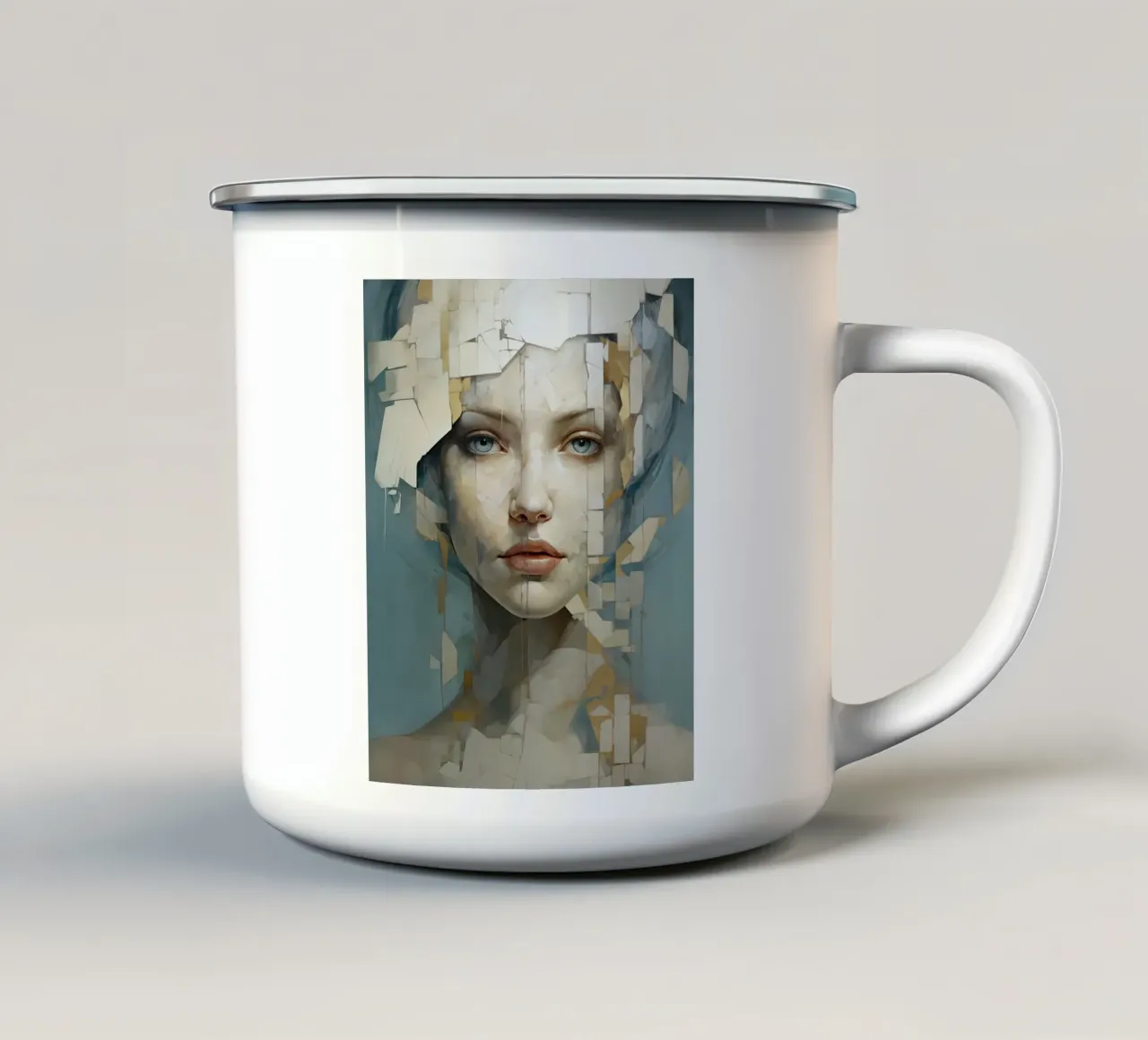 Volto astratto tazza in smalto da Imagine