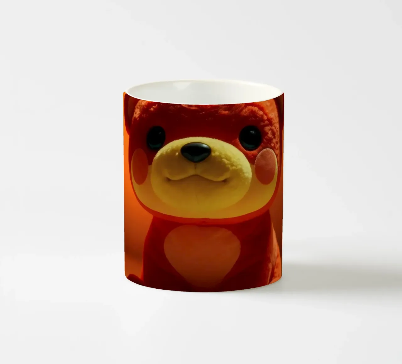 orso di peluche arancione seduto su una superficie liscia in ambiente tazza in ceramica da DesignDoodle