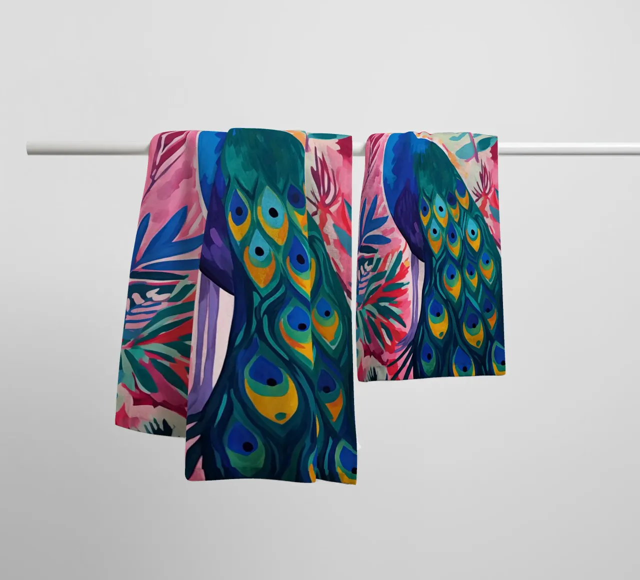 Pavone asciugamano da bagno da Imagine
