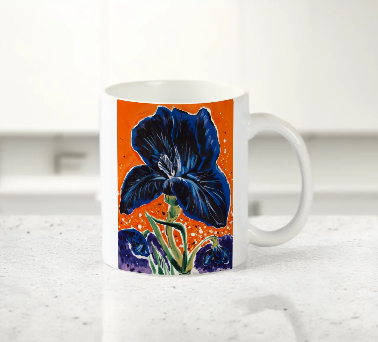 Fiamma elettrica a iride tazza in ceramica da Obisidian Brush