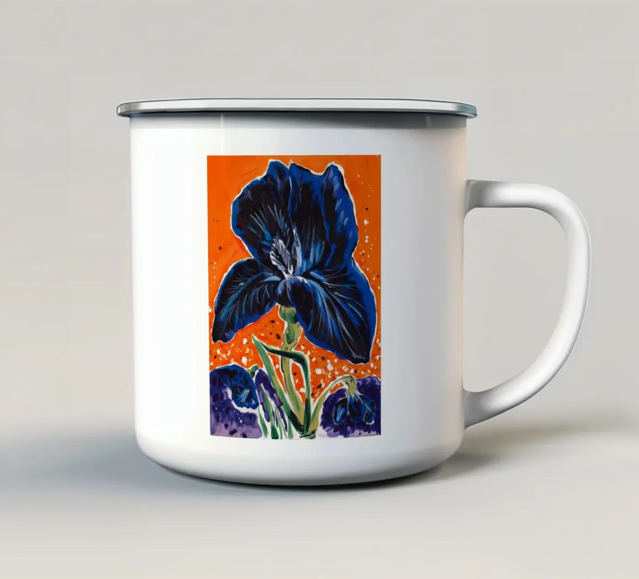 Fiamma elettrica a iride tazza in smalto da Obisidian Brush