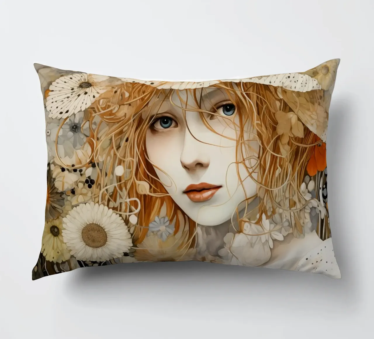 Donna con fiori cuscino da Imagine