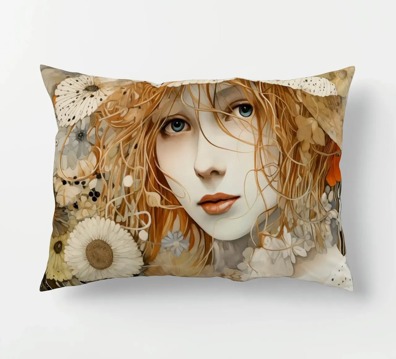 Donna con fiori cuscino da Imagine