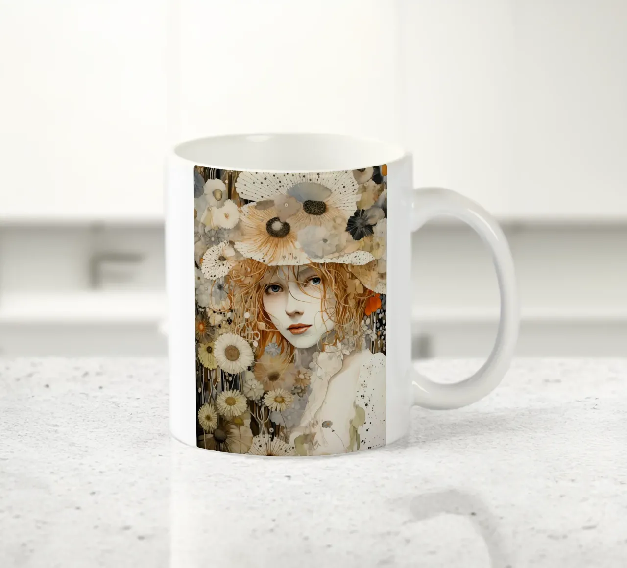 Donna con fiori tazza in ceramica da Imagine