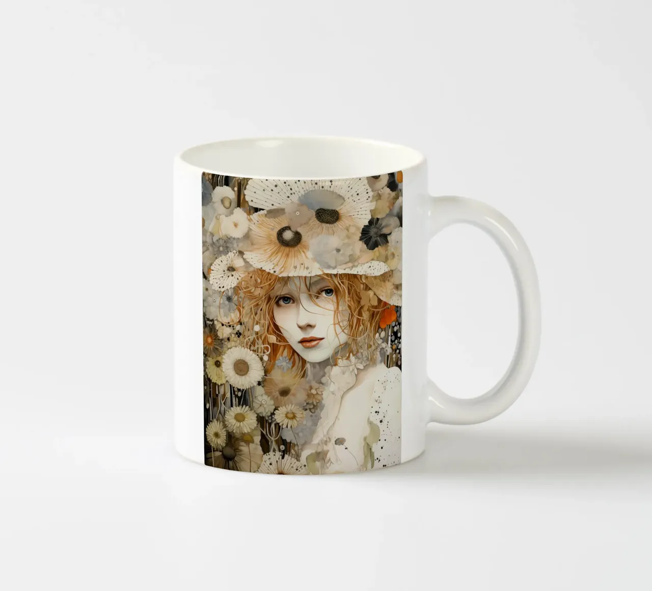 Donna con fiori tazza in ceramica da Imagine
