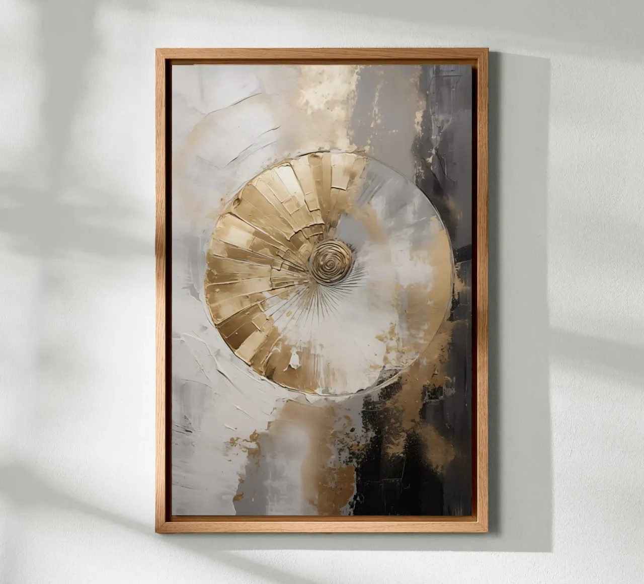 Ronde vorm abstract canvas met Baklijst van Imagine