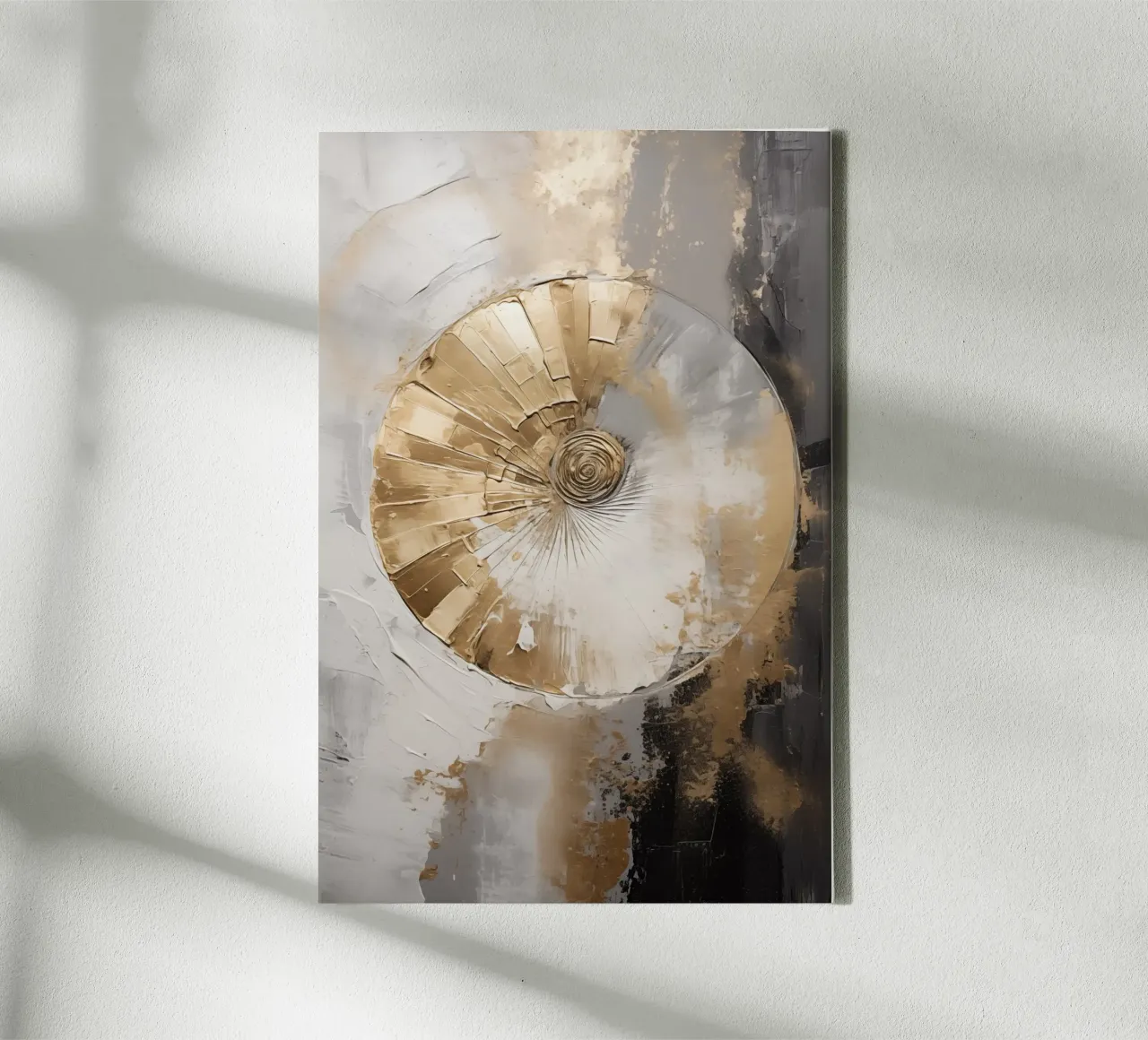 Ronde vorm abstract canvas met Baklijst van Imagine