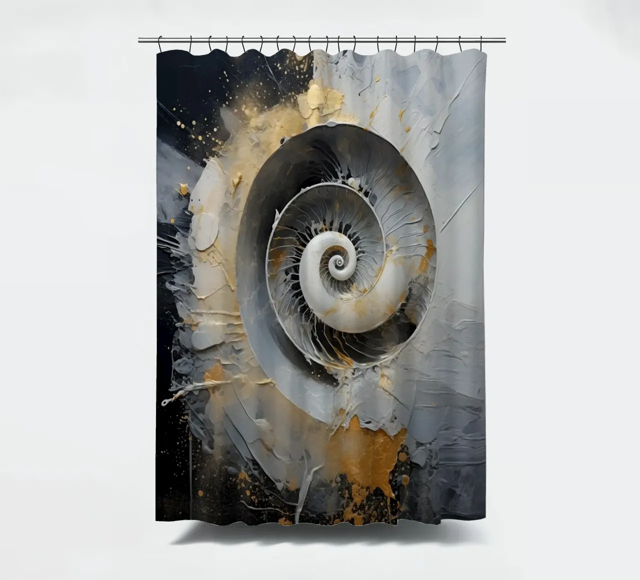 Abstract shell shower curtain by Imagine