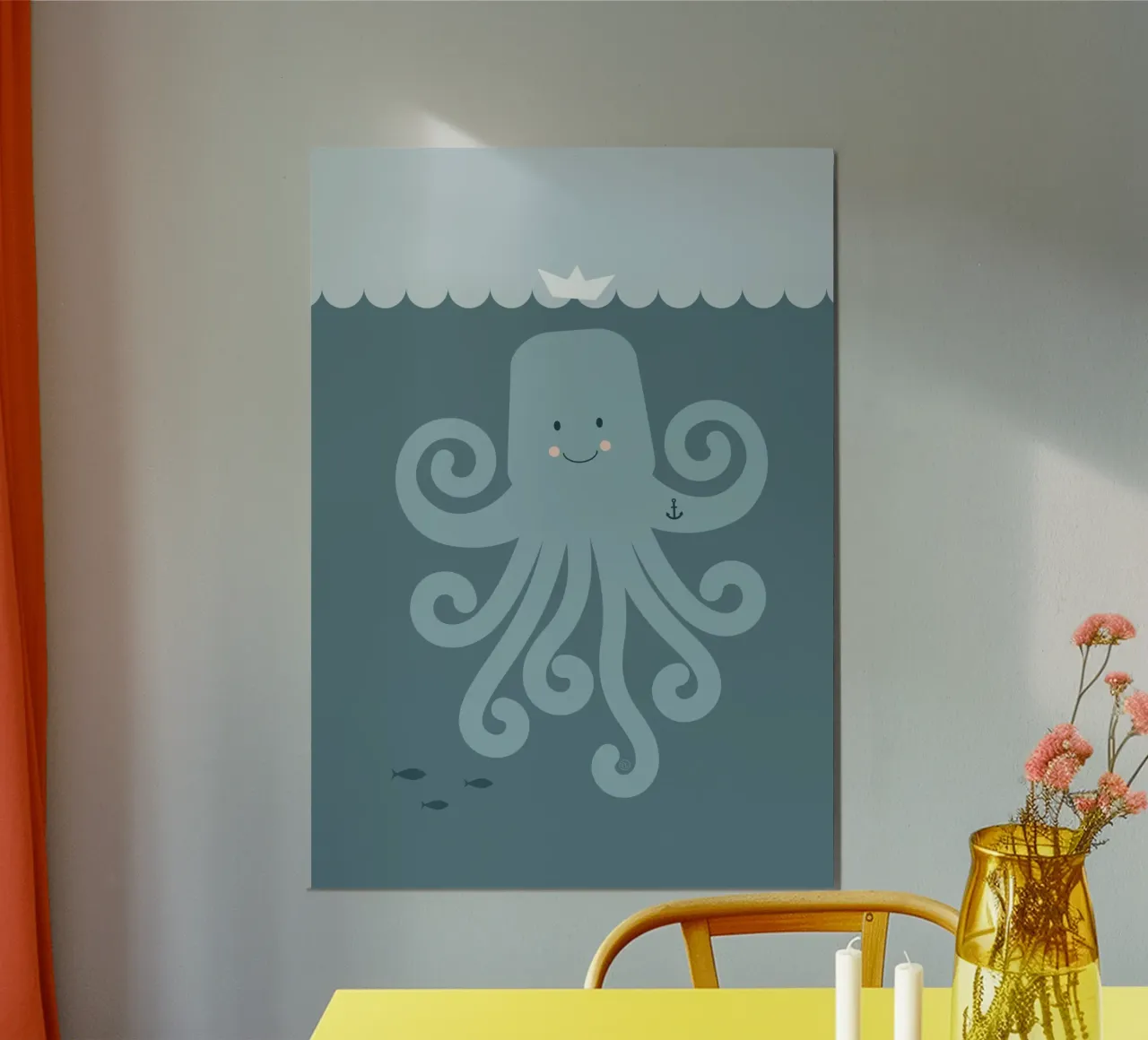 Polpo - siete più forti di quanto pensiate poster con telaio in legno da Carolin Vonhoff