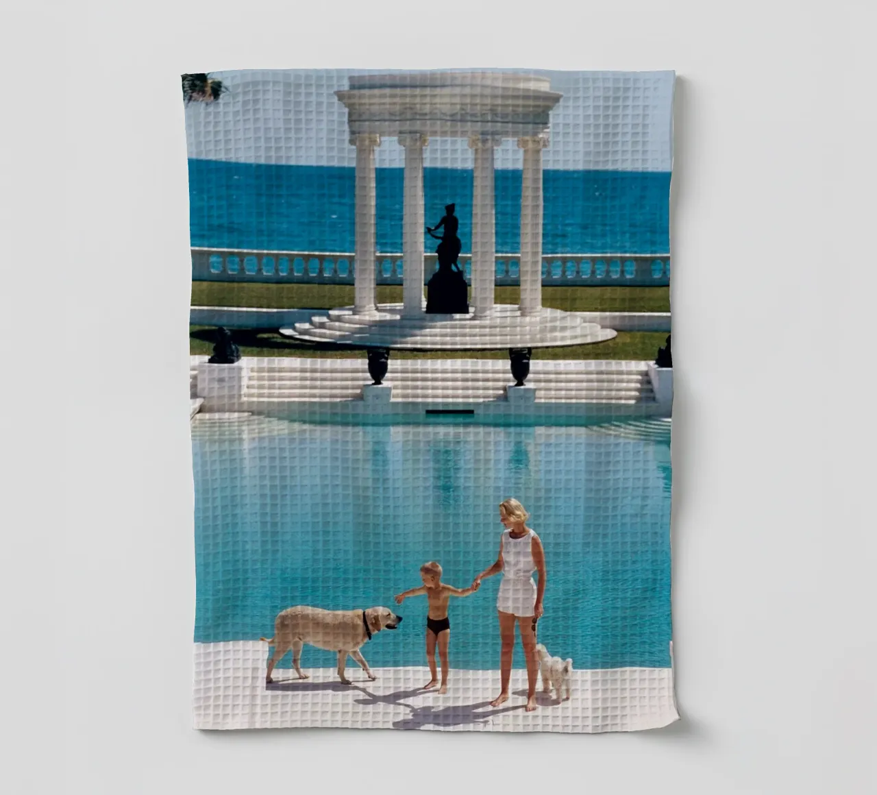 Bella piscina Slim aarons canovaccio da cucina da Chrisvintage