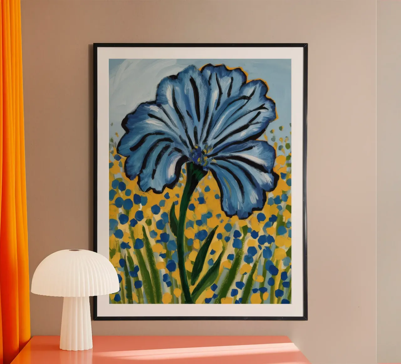 Valzer dei fiori del cielo poster con telaio in alluminio da Obisidian Brush
