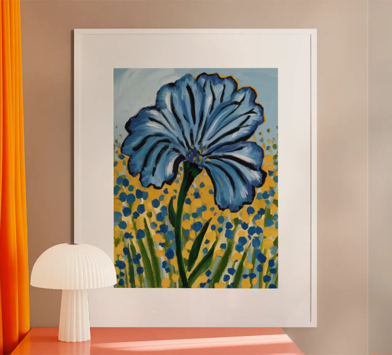 Valzer dei fiori del cielo poster con telaio in alluminio da Obisidian Brush