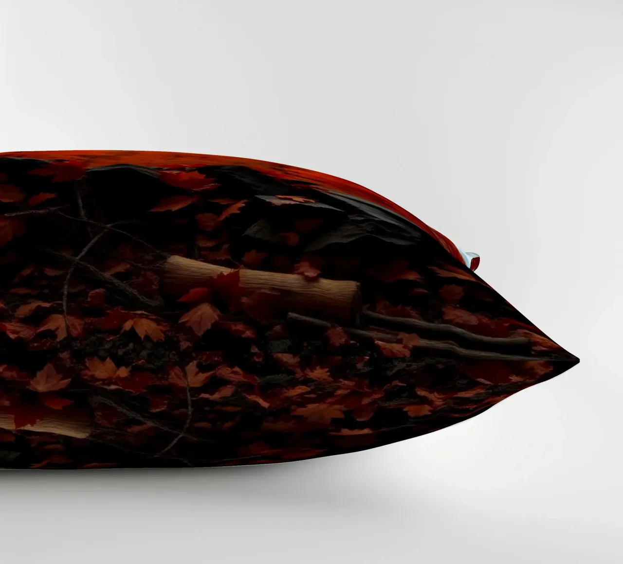 fall foliage transforms forest landscape with dramatic cloud decorative cushion by DesignDoodle