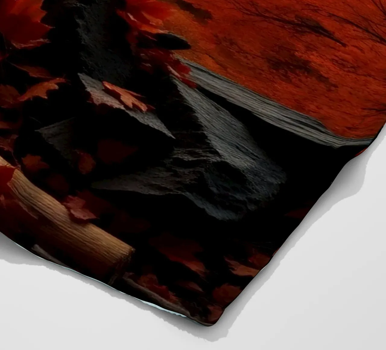 fall foliage transforms forest landscape with dramatic cloud fleece blanket by DesignDoodle