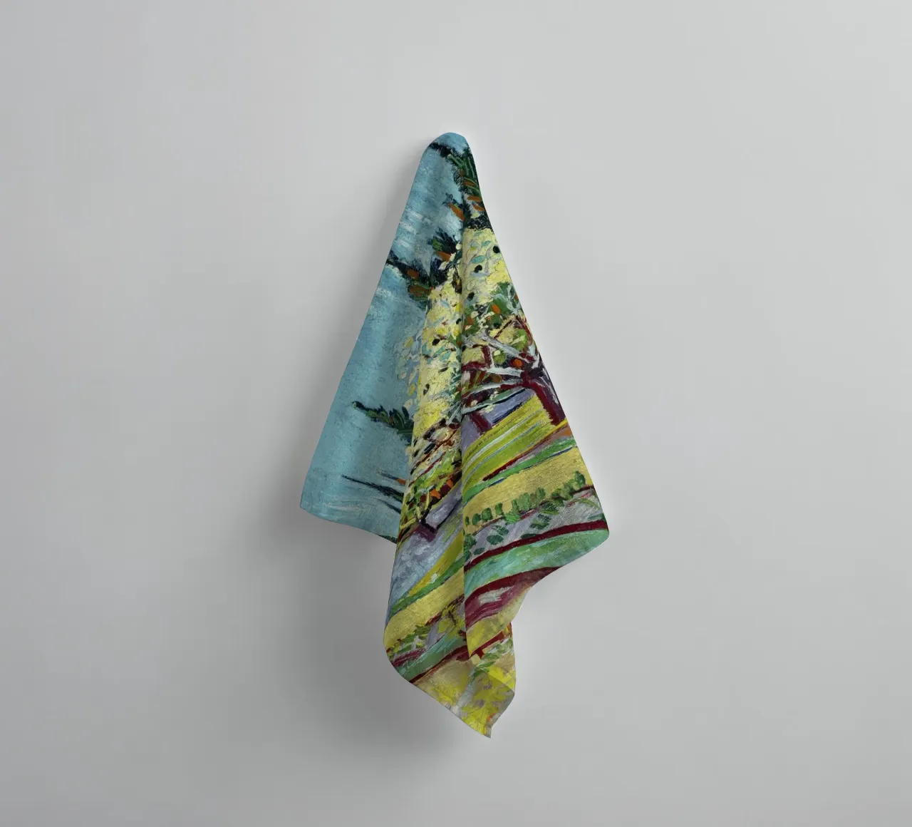 Vincent van Gogh – Orchard Bordered by Cypresses (1888) towel by Van Gogh Prints