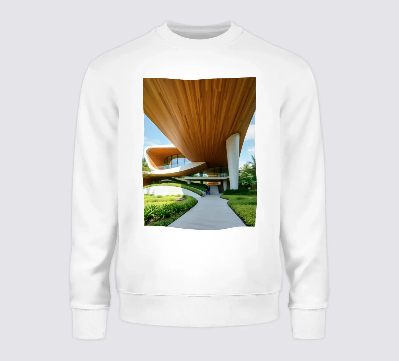 Conception architecturale moderne avec des courbes prononcées sweat de DesignDoodle