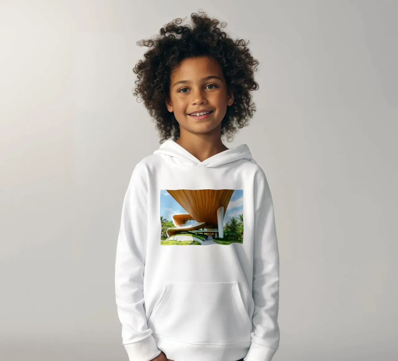 Design architettonico moderno con curve ampie felpa bambino con cappuccio da DesignDoodle