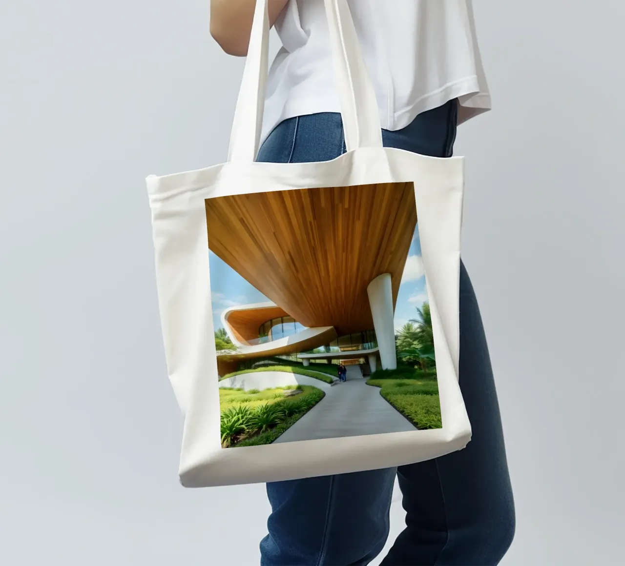 Design architettonico moderno con curve ampie borsa in juta da DesignDoodle
